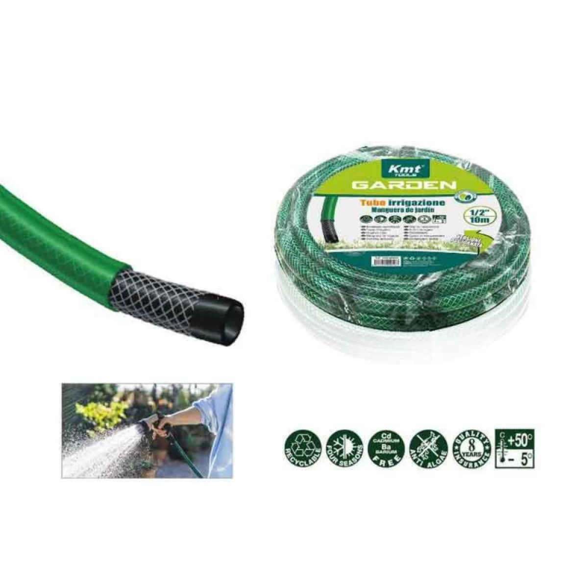 KMT Tools Λάστιχο Ποτίσματος 10m Διαμέτρου 1/2” Πράσινο