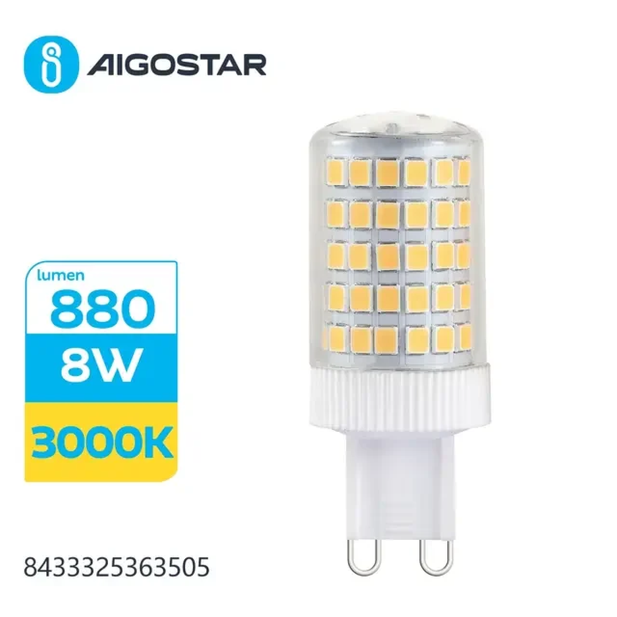 Λάμπα LED Θερμό Λευκό G9 8W Aigostar