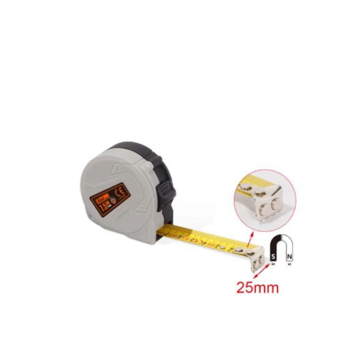 Μέτρο Ρολό Μαγνητικό 7.5m x 25mm – Kmt tools 2389325
