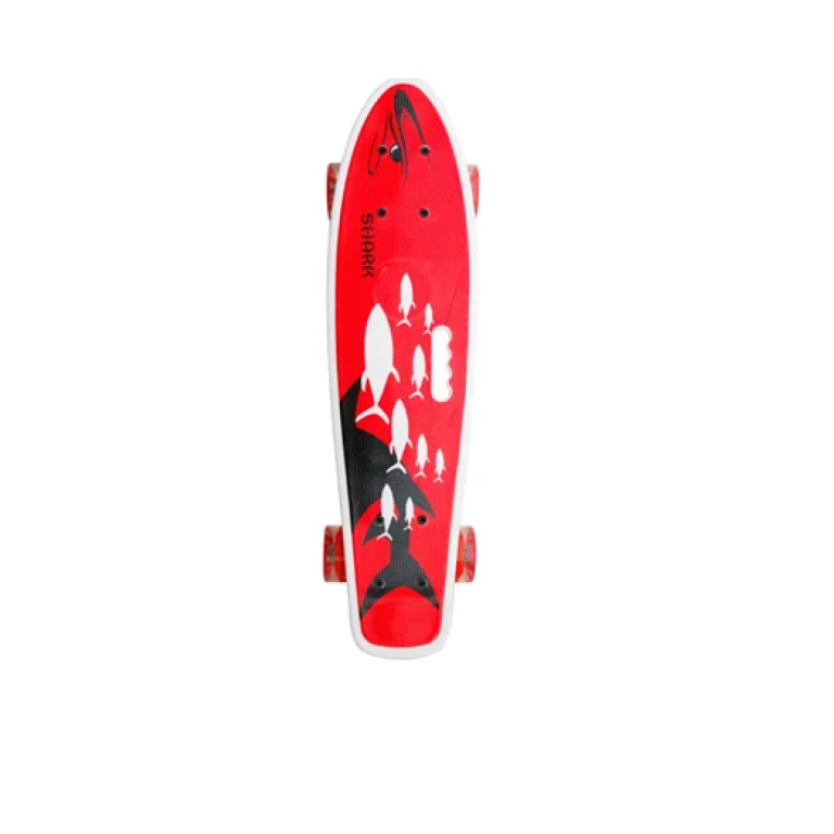 Παιδικό Skateboard με φωτιζόμενους τροχούς - κόκκινο