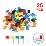 Πινέζες Χρωματιστές με Σημαιάκια 25τμχ 37mm ΜΑ059