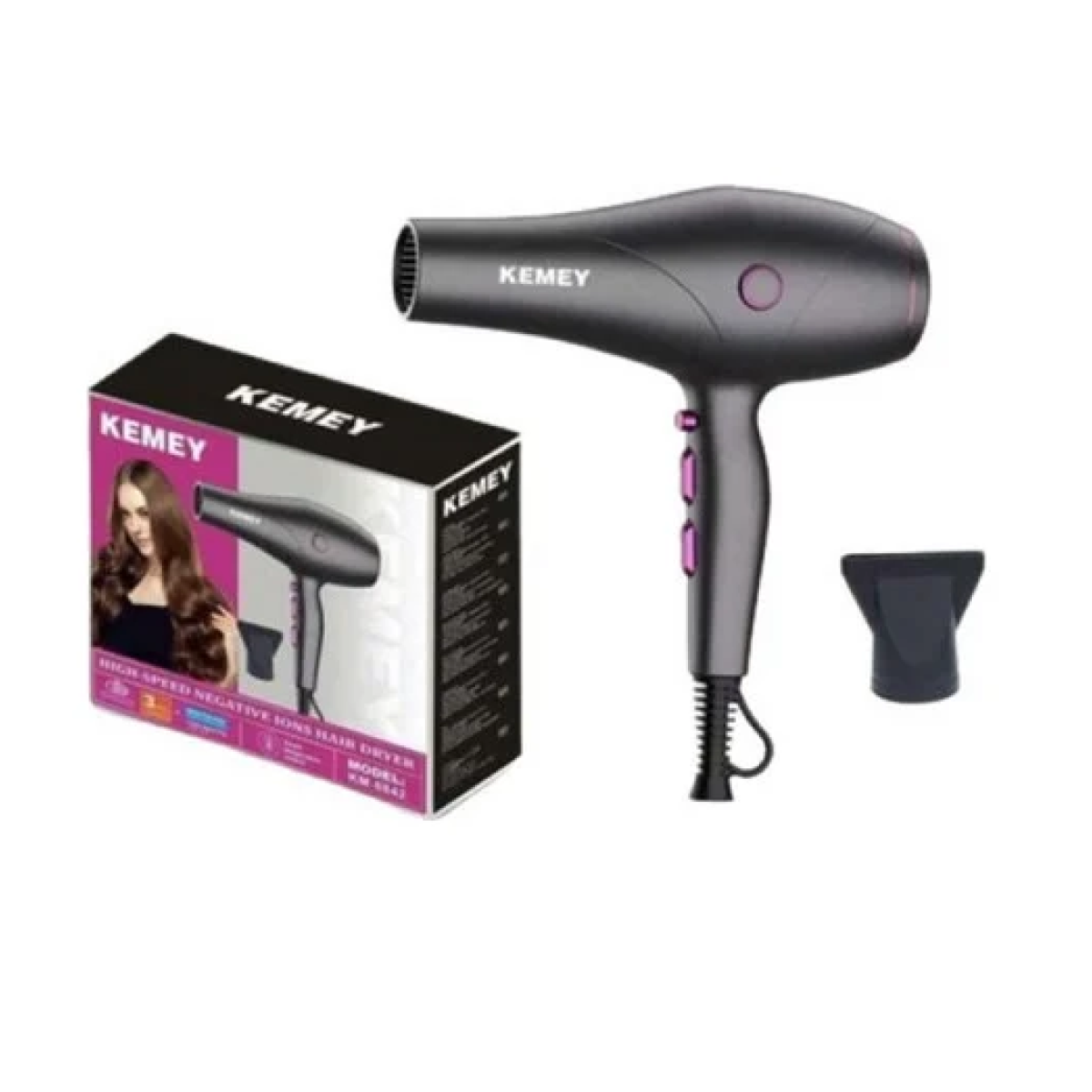 Πιστολάκι μαλλιών - Hair Dryer Kemei KM-6842 μαύρο - Image 2