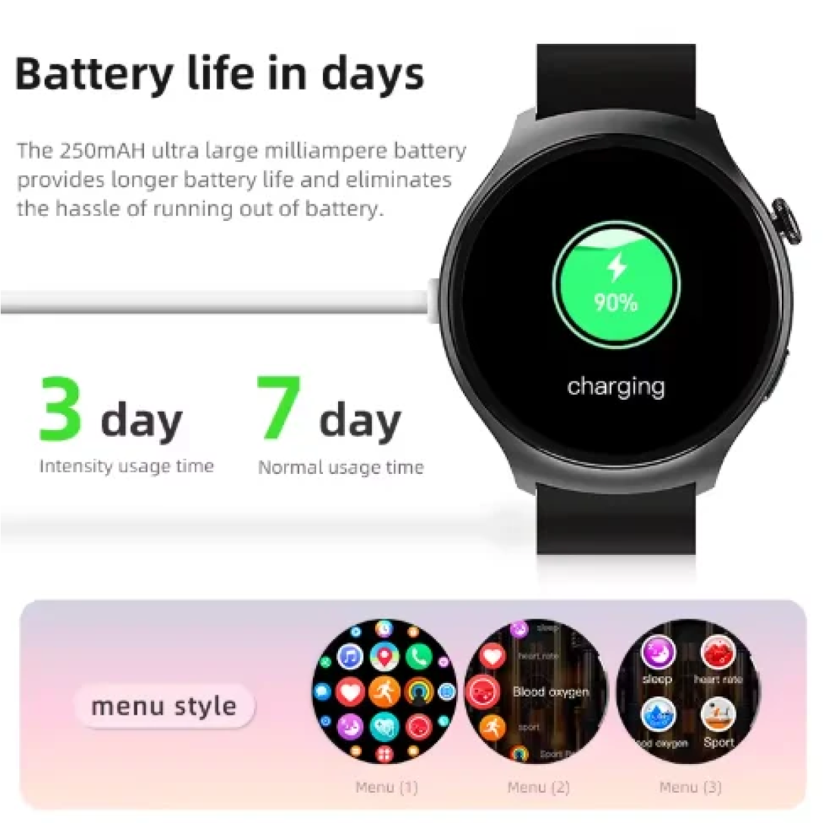 Ψηφιακό ρολόι Smartwatch Watch 4 - λευκό - Image 4