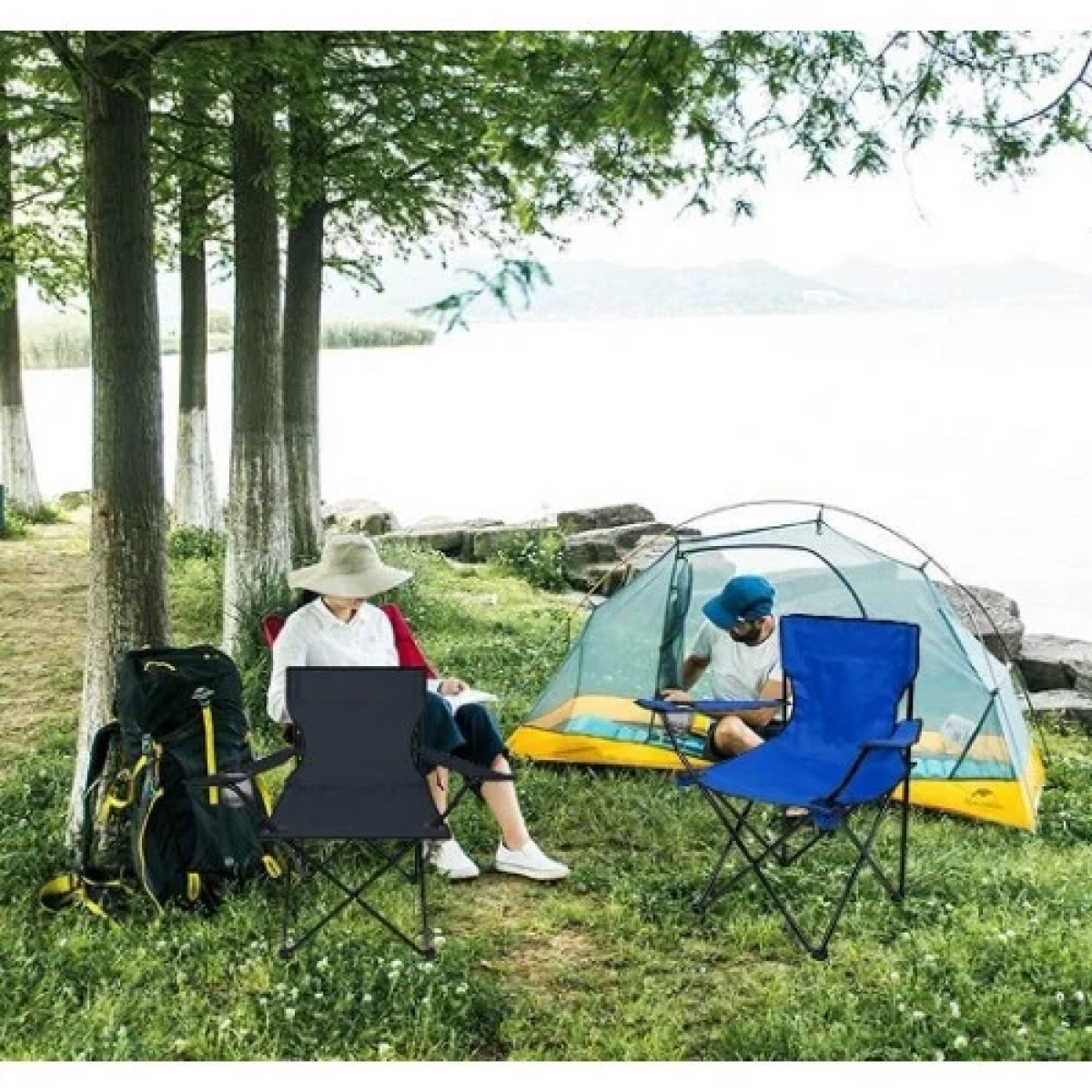 Πτυσσόμενη Καρέκλα Παραλίας/Camping με Ποτηροθήκη 80x50x50cm CY-8020 Κόκκινη