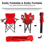 Πτυσσόμενη Καρέκλα Παραλίας/Camping με Ποτηροθήκη 80x50x50cm CY-8020 Κόκκινη