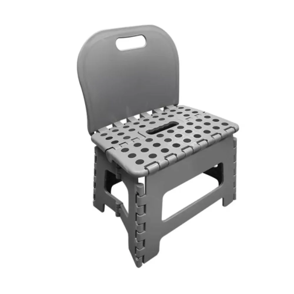Πτυσσόμενο Φορητό Σκαμπό 22x29x43 cm με αντοχή έως 150kg 3318286 Γκρι