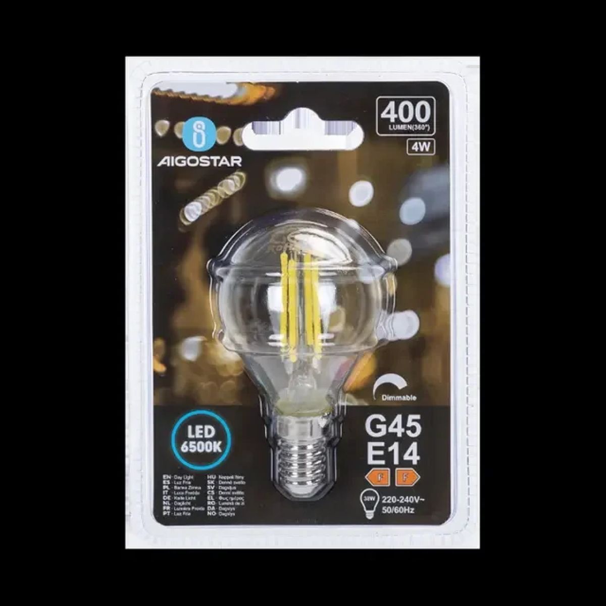 Ρυθμιζόμενη LED Λάμπα G45 E14 4W 6500K Aigostar