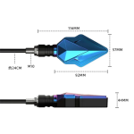 Σετ 2τμχ φλας LED μοτοσυκλέτας 12V 10mm με διπλό φωτισμό SY-MTZXD0119 μπλε - Image 2