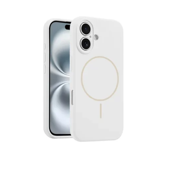 Θήκη σιλικόνης MagSafe για iphone 16 - λευκό