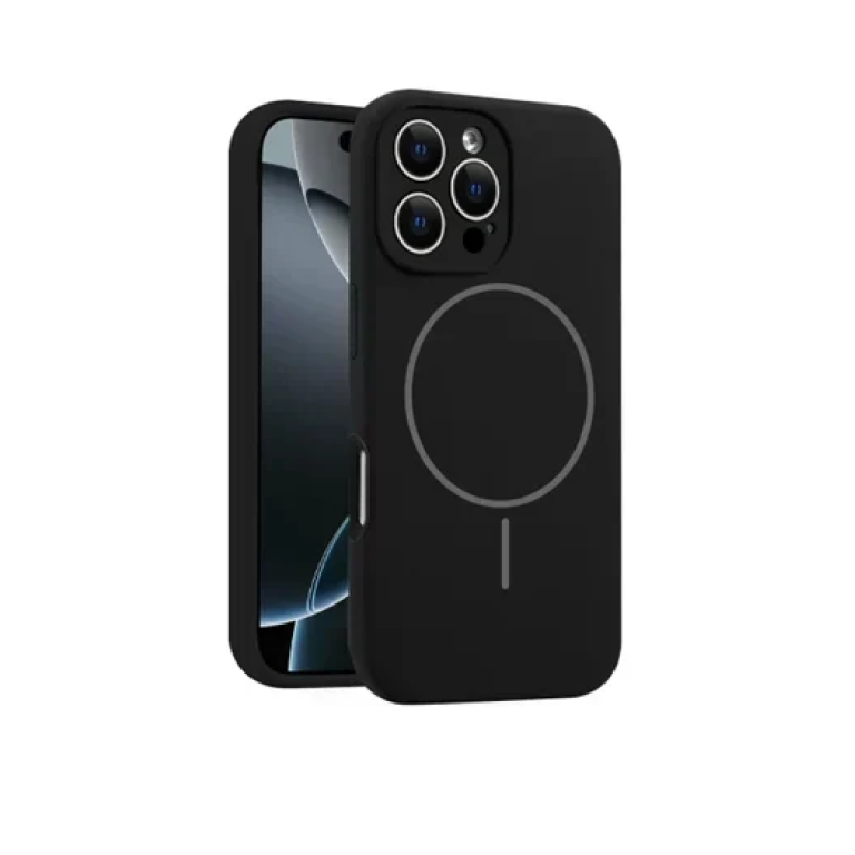 Θήκη σιλικόνης MagSafe για iphone 16 Pro - μαύρο
