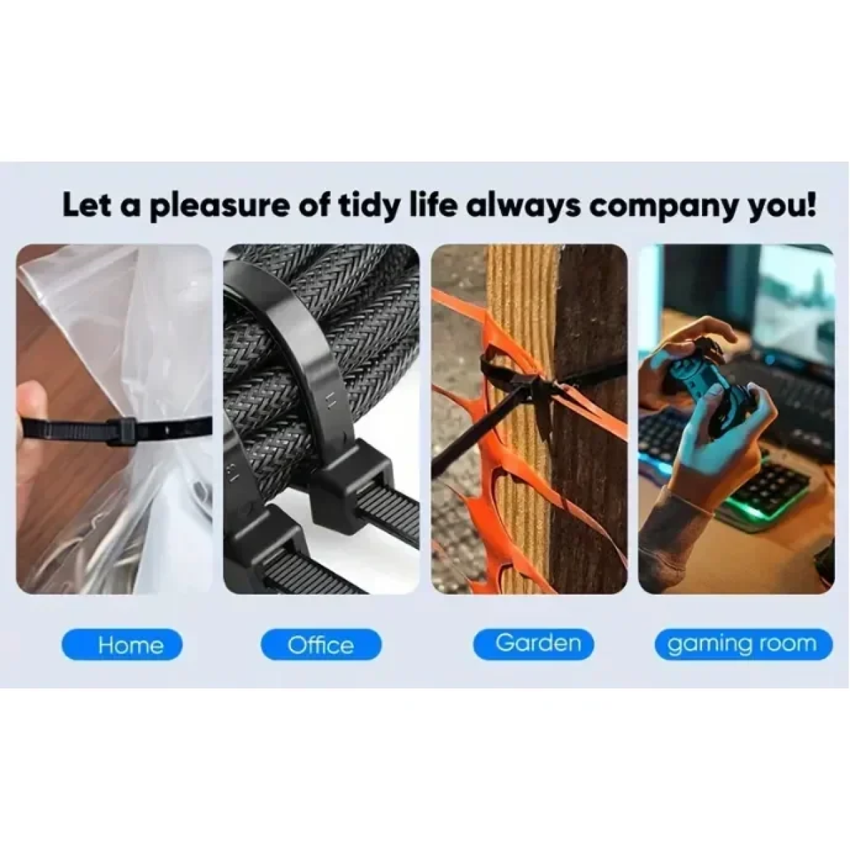 Δεματικά Καλωδίων (Cable Ties) 7*450mm 50 Τεμάχια Μαύρα