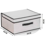 Κουτί Αποθήκευσης Tpster 31000 Υφασμάτινο – 60x40x30cm – Λευκό/Μαύρο