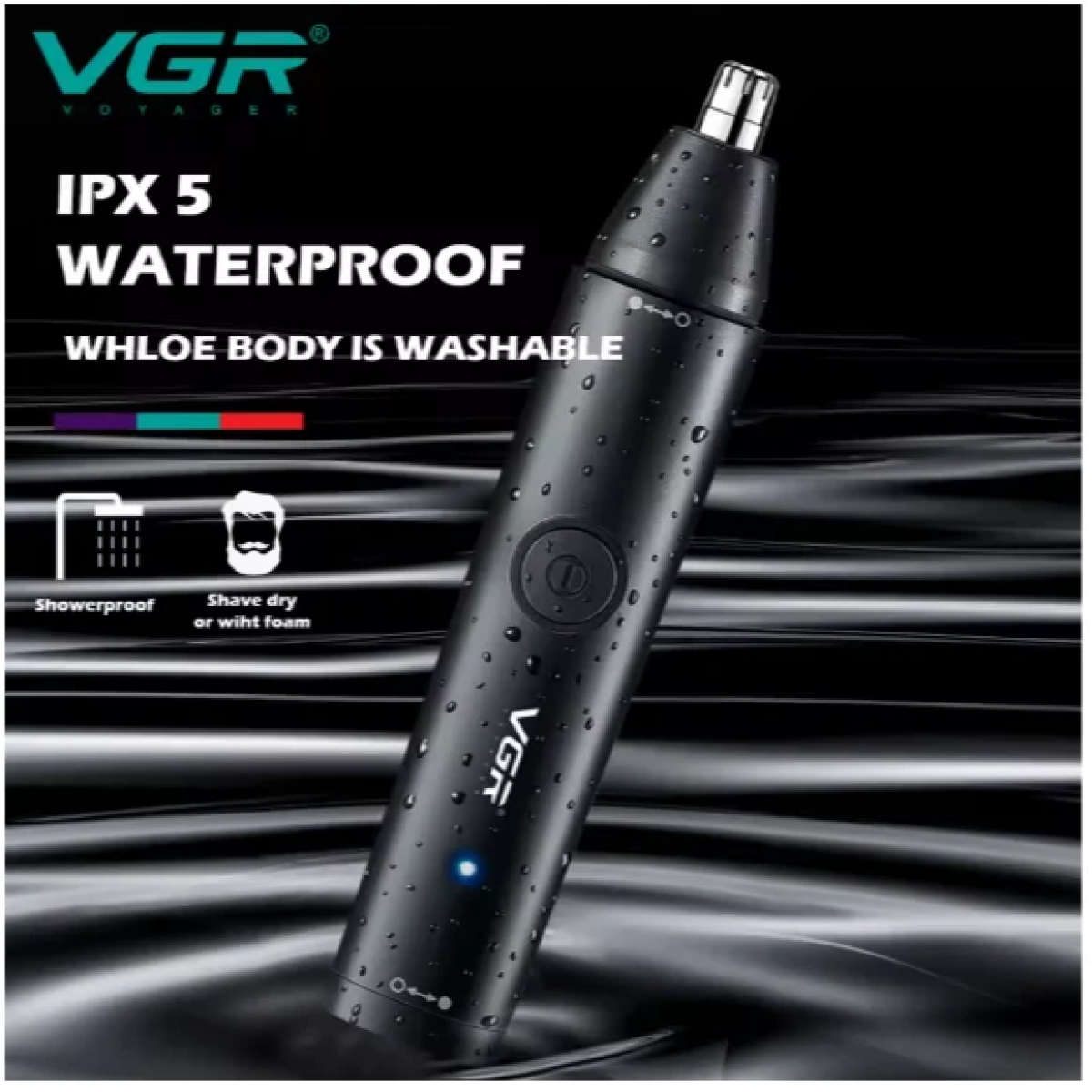 Επαναφορτιζόμενο Trimmer Αυτιών και Μύτης VGR V-613 - Μαύρο