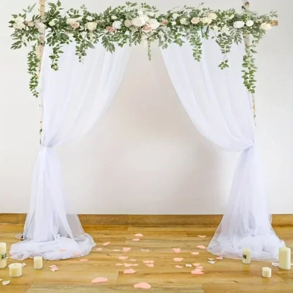 Ύφασμα Τούλι για Διακόσμηση σε Ρολό 14cm x 4.5m 85686 Λευκό