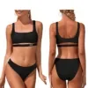 Μαγιό Μπικίνι Surf top & Κορδόνι Μαύρο  SummerTiempo 623073