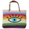 Τσάντα Ψαθόχαρτο Πολύχρωμη με Μάτι 47x37x12cm SummerTiempo 623137