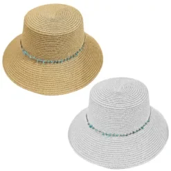 Καπέλο Ψαθόχαρτο με Μπλε Πετραδάκια ø34cm SummerTiempo 623166