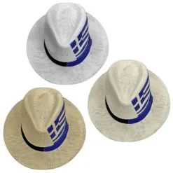 Καπέλο Ψαθόχαρτο Cowboy με Κορδέλα Ελληνική Σημαία 34x31x12cm SummerTiempo 623229