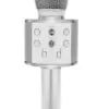 Ασύρματο Μικρόφωνο Καραόκε με Bluetooth και Ηχείο 7.5x7.5x23 cm Ασημί 00022188