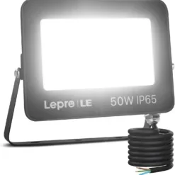 Lepro Στεγανός Προβολέας 50W Λευκό 5000K 220-240V με Ελεύθερο Άκρο PR340003-DW-EU