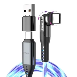 STATIK Καλώδιο Φόρτισης USB-A/Type C σε Type C Περιστρεφόμενη
