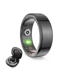 KSIX Smart Ring Saturn S 19.1mm 5ATM με Παλμογράφο και Sleep Monitor Μαύρο BSR01N09