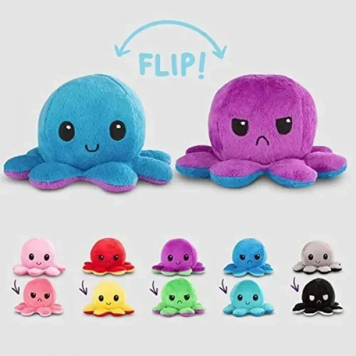 Λούτρινο Χταπόδι Reversible Octapus Plush που αλλάζει διάθεση - Image 2