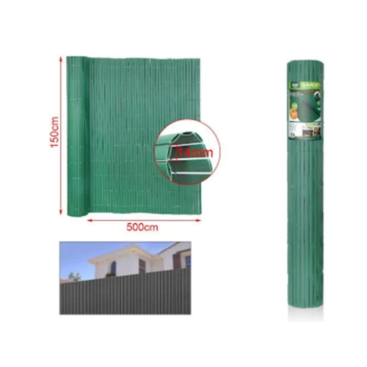 150x500cm Καλαμωτή PVC Πράσινο