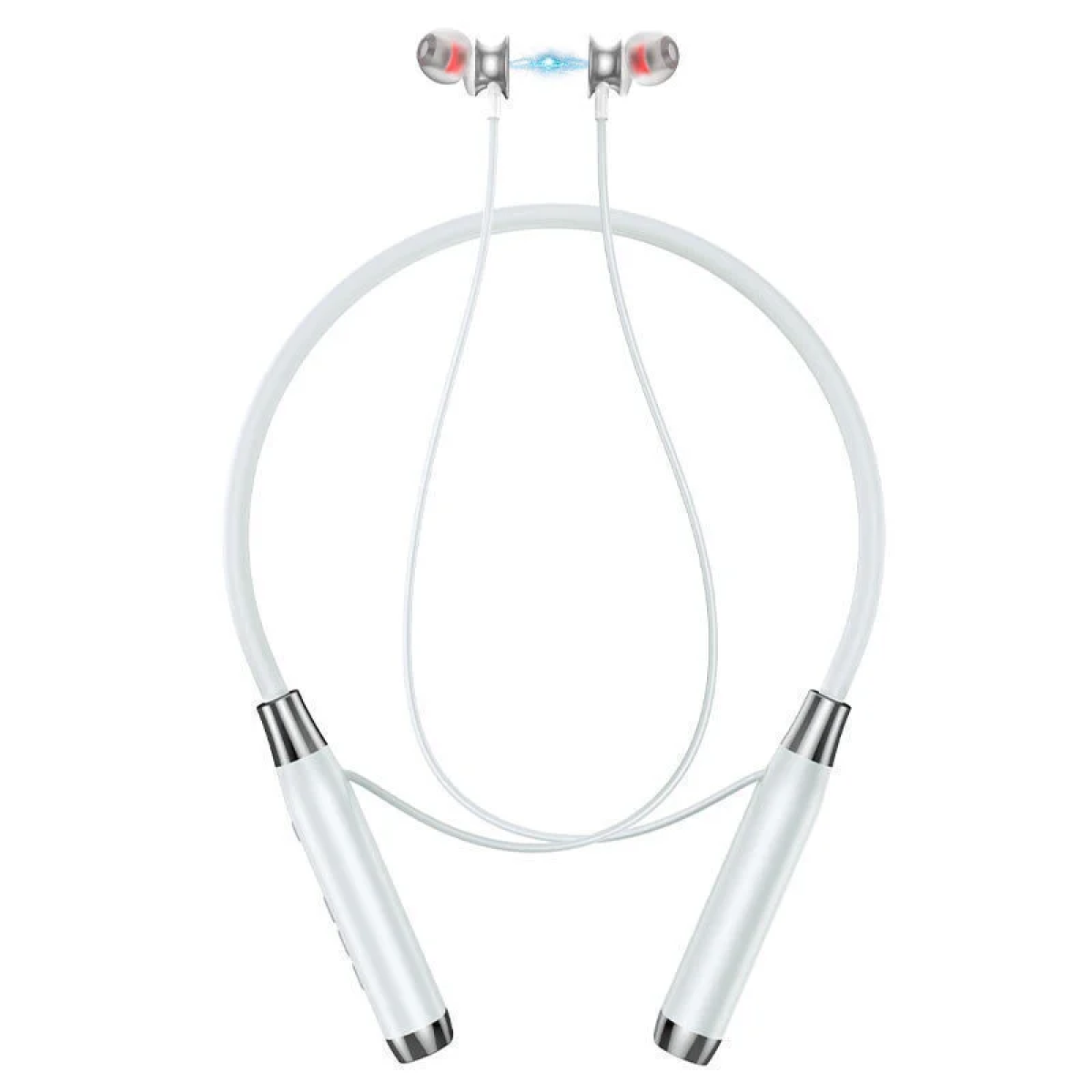 Hoco ES62 Neckband Wireless Earphones με Μικρόφωνο & Διπλή Λειτουργία Αναπαραγωγής - Λευκό