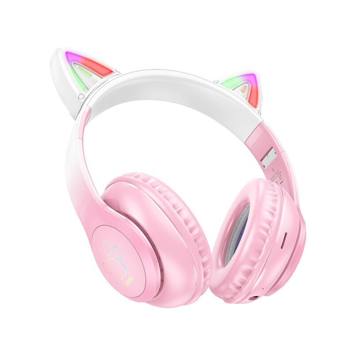 Hoco W42 Cat Ears Παιδικά Ακουστικά Over Ear – Ασύρματα & Ενσύρματα, 12 Ώρες Λειτουργίας – Cherry Blossom