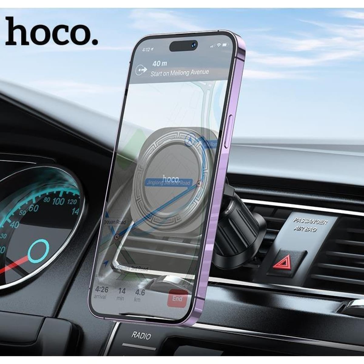 Hoco H28 Βάση Κινητού Αυτοκινήτου με Μαγνήτη Για Αεραγωγό – Μαύρη