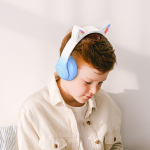 Hoco W42 Cat Ears Παιδικά Ακουστικά Over Ear – Ασύρματα & Ενσύρματα, 12 Ώρες Λειτουργίας – Crystal Blue