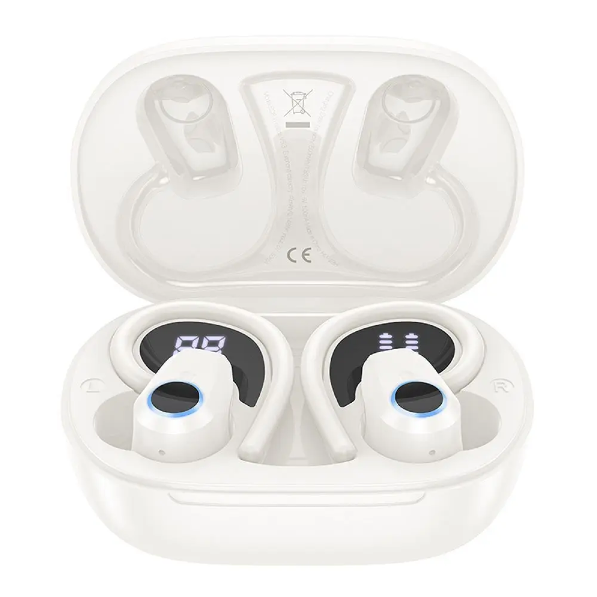 Hoco EQ8 In-ear Bluetooth Handsfree Ακουστικά με Θήκη Φόρτισης - Λευκά