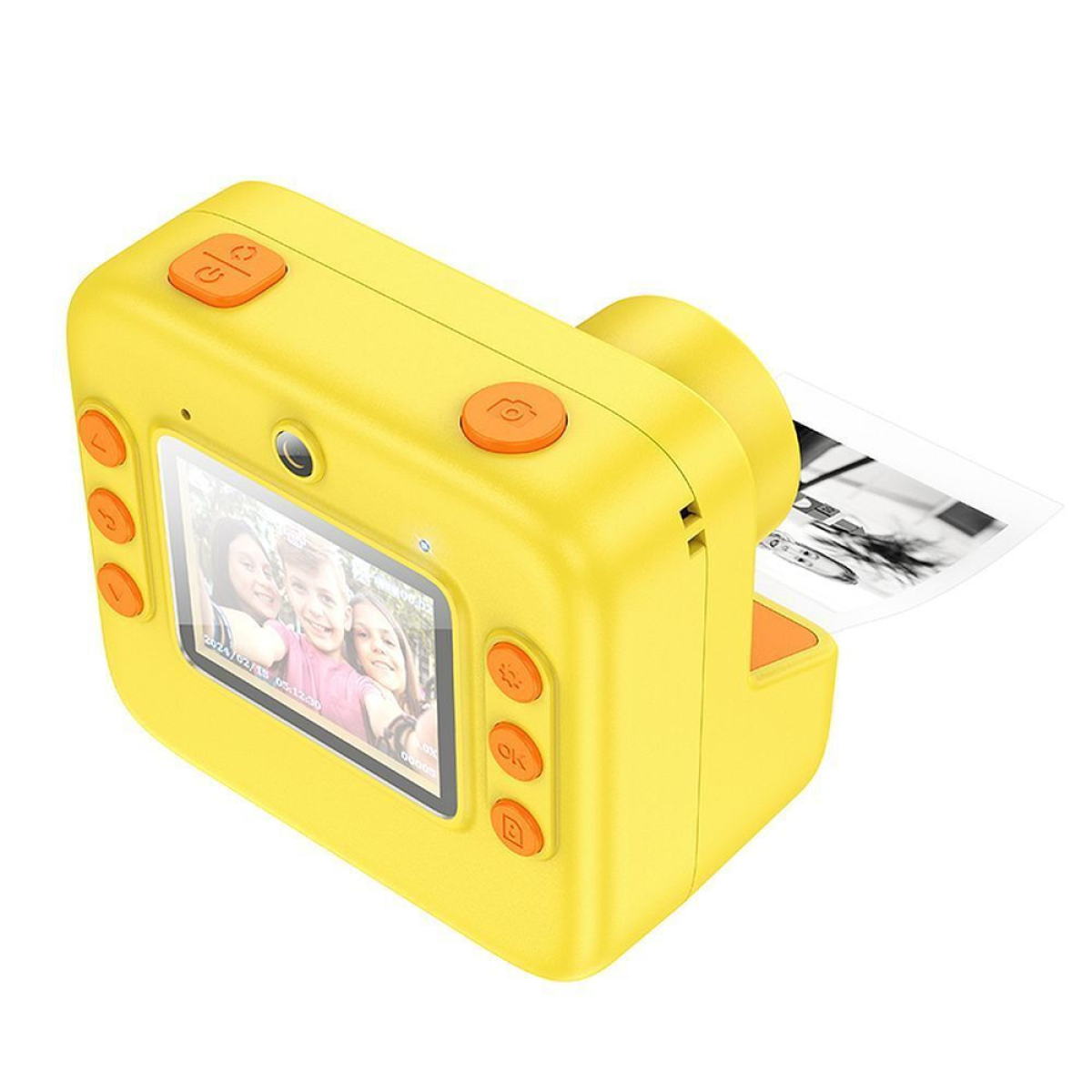 Hoco DV200 Compact Παιδική Φωτογραφική Μηχανή 48MP με Οθόνη 2" & Εκτυπωτή – Πορτοκαλί