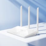 Hoco HI30 Ασύρματο Router Wi‑Fi 4 – 300Mbps με 3 Κεραίες & 4 Θύρες Ethernet - Λευκό