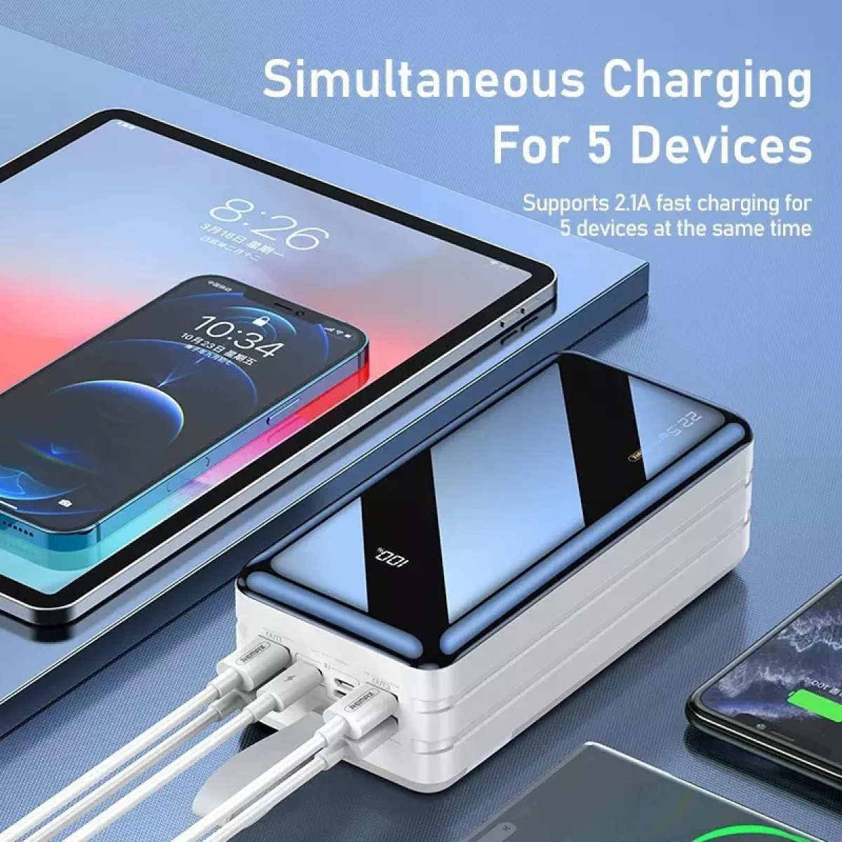 Remax RPP-173 Power Bank 60000mAh 22.5W Fast Charging Λευκό