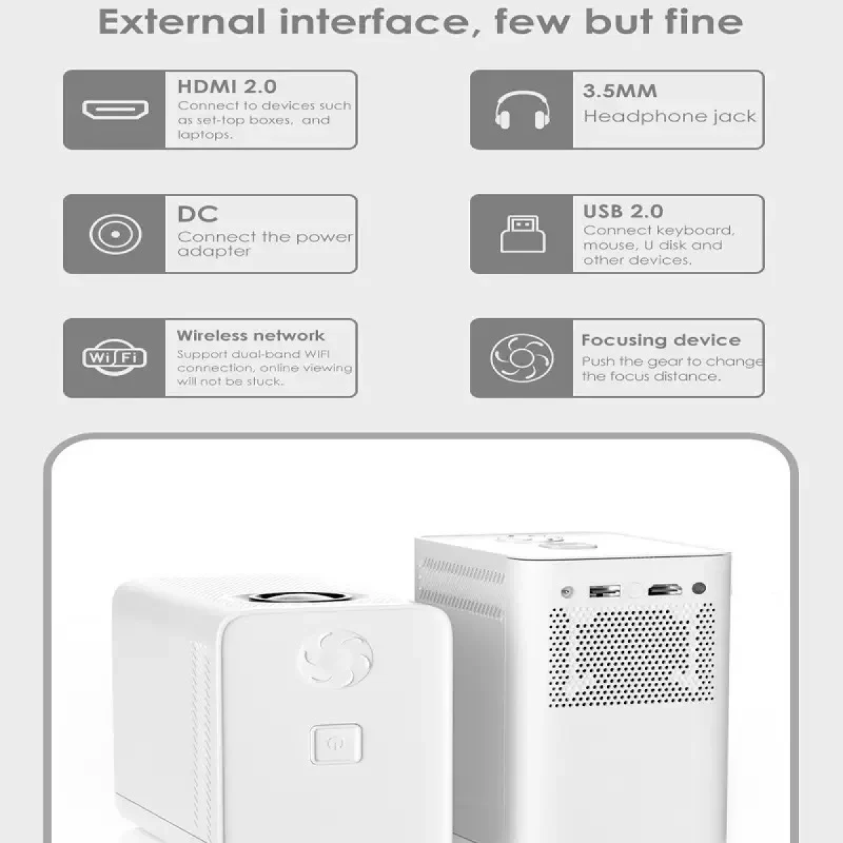 Andowl Q800 Mini Projector – LED Προβολέας 4K με Ενσωματωμένα Ηχεία & Υψηλή Ανάλυση