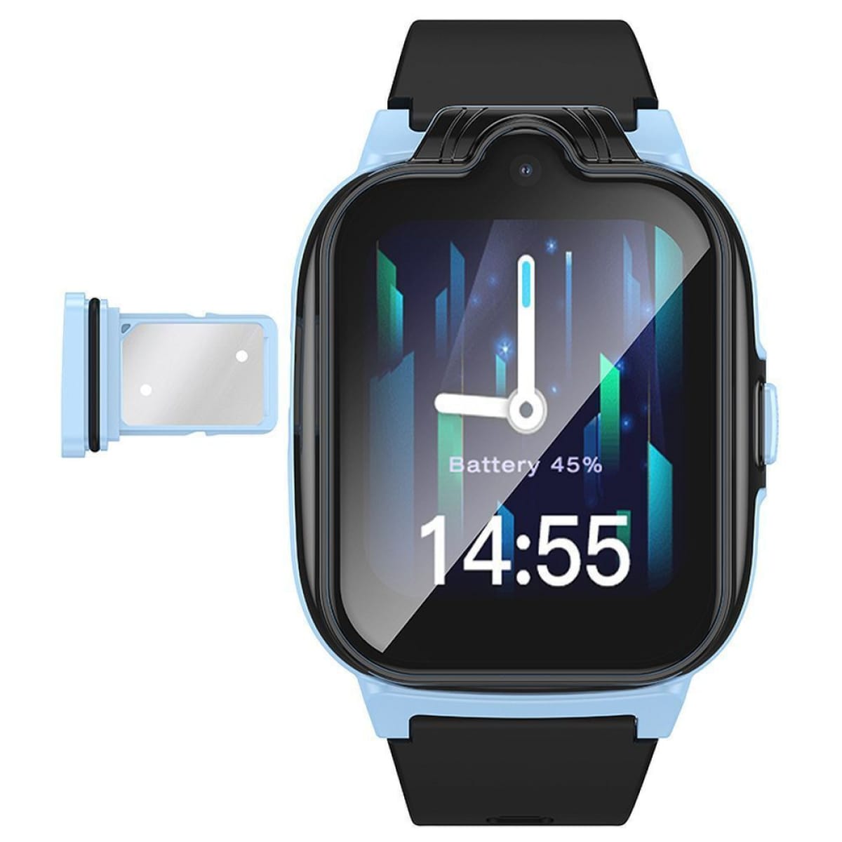 Hoco Y104 Παιδικό Smartwatch με 4G, GPS, WiFi & Κάμερα– Μαύρο/Μπλέ