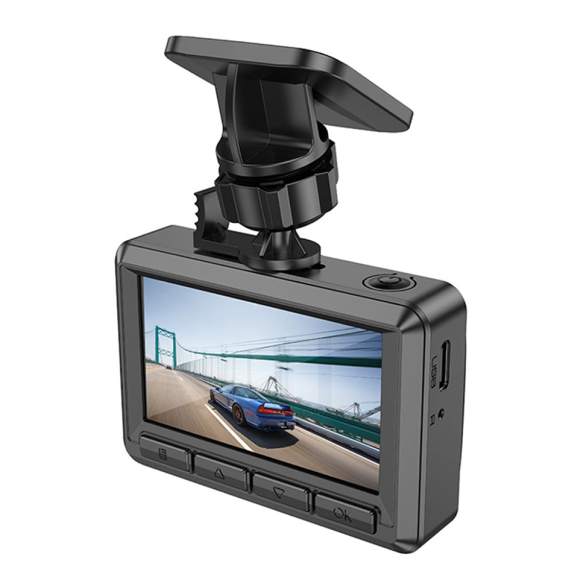 Hoco DV3 Σετ Κάμερας DVR Αυτοκινήτου με Οθόνη 2.45", WiFi & GPS – Μπροστινή & Πίσω Κάμερα – 1080P