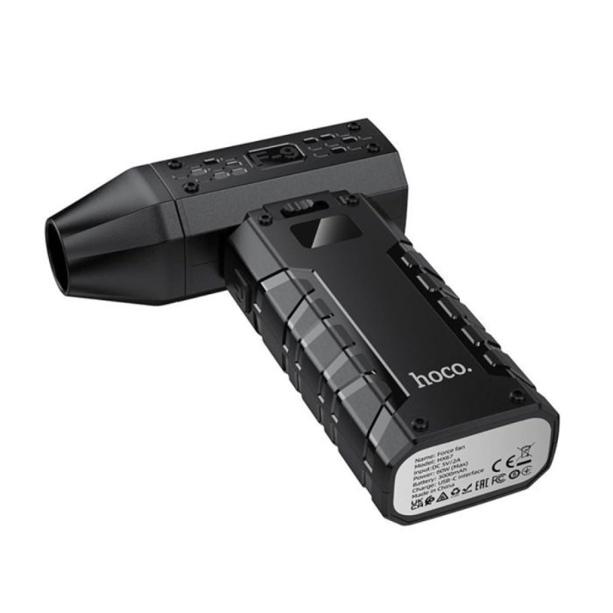 Hoco HX67 Φυσητήρας Χειρός USB με LED Φωτισμό – Μαύρο