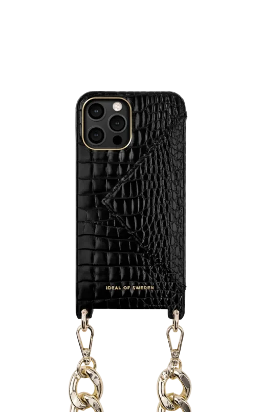 IDEAL OF SWEDEN για το iPhone 12/12 Pro Statement Phone θήκη λαιμού Chain Neo Noir Croco IDNCAW20-2061-236