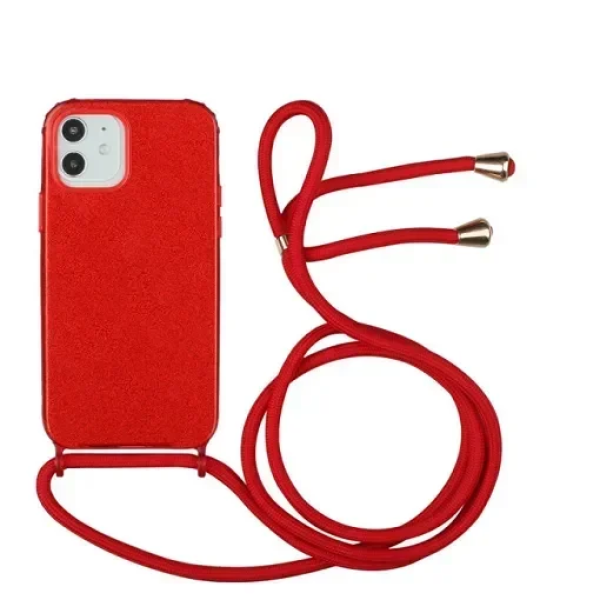 Θήκη Σιλικόνης για iPhone 7G/8G Glitter με Κορδόνι Λαιμού