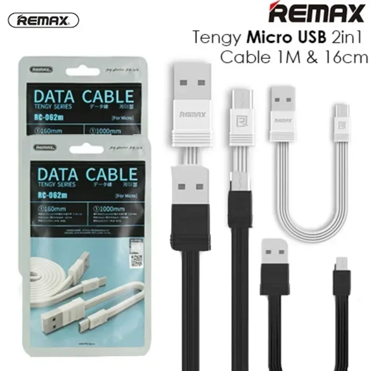 Remax rc-062m 2x Καλωδια δεδομενων Micro USB 1m & 16cm - Image 2