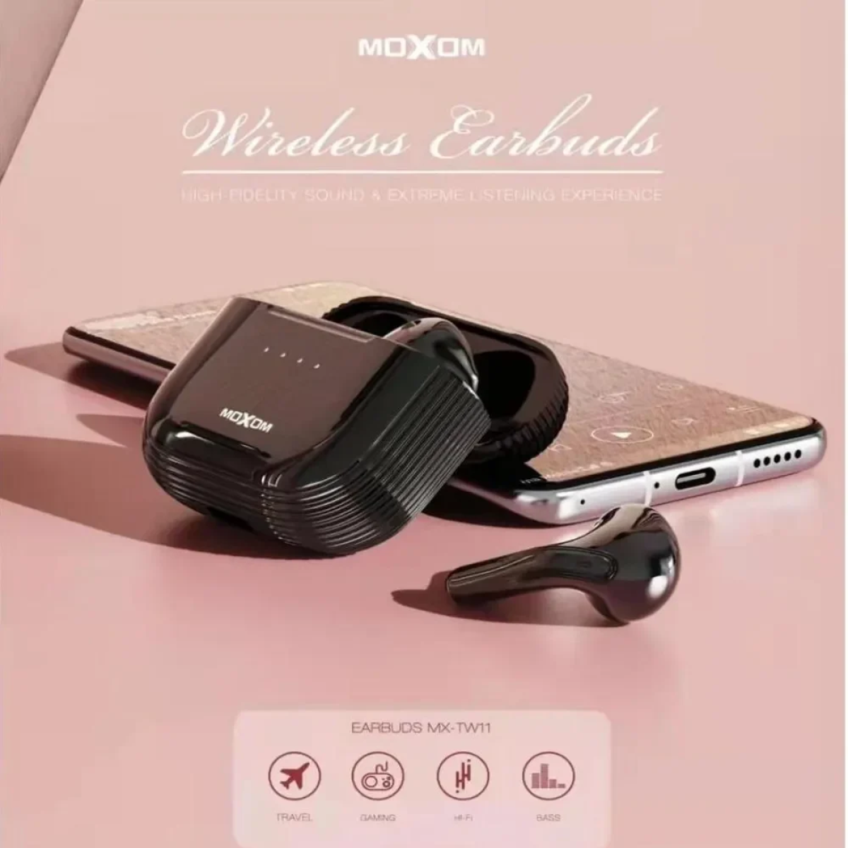 MOXOM MX-TW11 TWS Wireless Bluetooth 5.0 Earbuds Stereo / Hi-Fi Super Bass / Charging Case / Smart Touch - Image 5