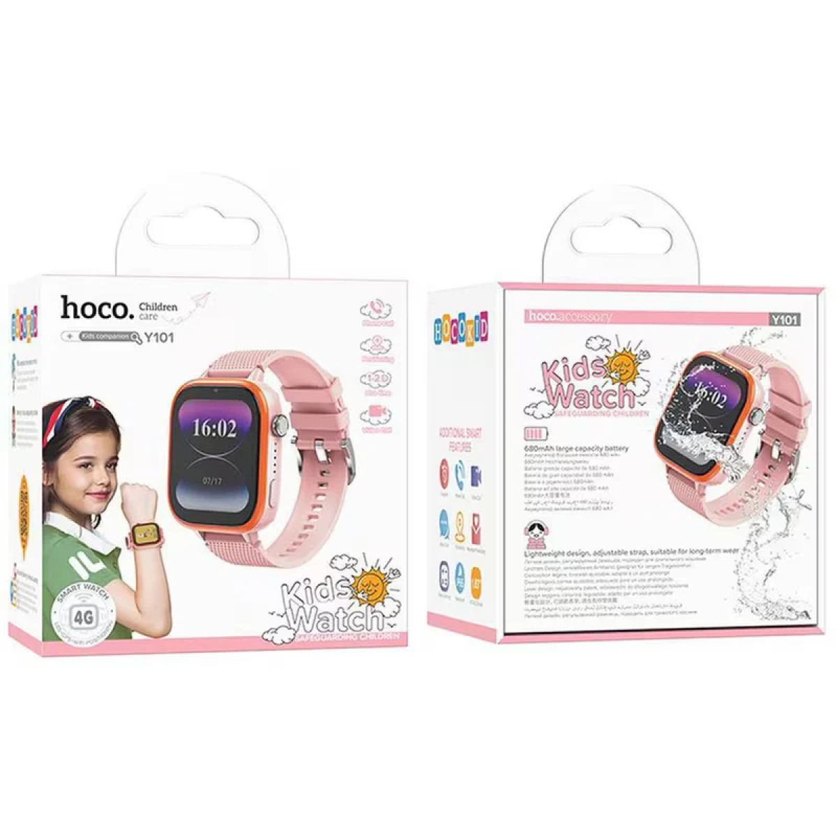Hoco Y101 Παιδικό Smartwatch 4G με GPS, WiFi & Κάμερα – Ροζ