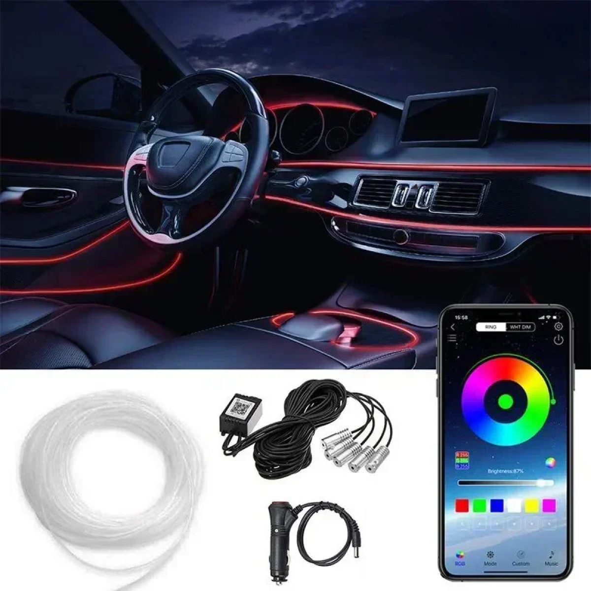 RGB LED Ταινίες Αυτοκινήτου με τηλεχειριστήριο - Image 8