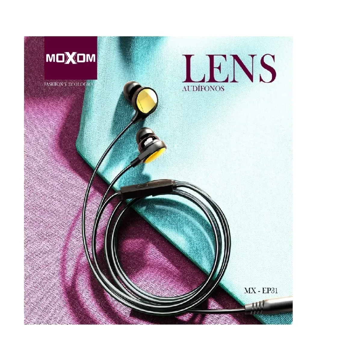 Ενσύρματα ακουστικά MOXOM MX-EP31 HI-FI με βύσμα 3.5mm - Image 2