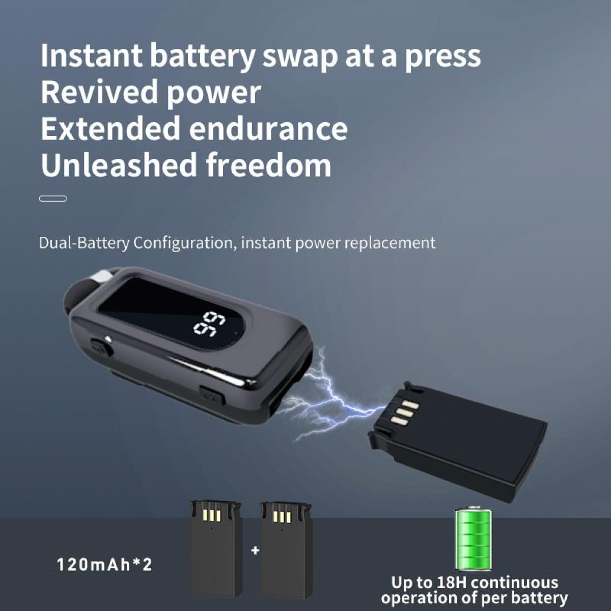 Ακουστικό Bluetooth Handsfree Clip-On D70 PRO με 2 Μπαταρίες Μαύρο