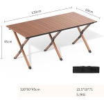 Αναδιπλούμενο Φορητό Τραπέζι Camping 120x60x45cm Kαφέ - Image 2