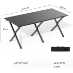 Αναδιπλούμενο Φορητό Τραπέζι Camping 120x60x45cm Μαύρο